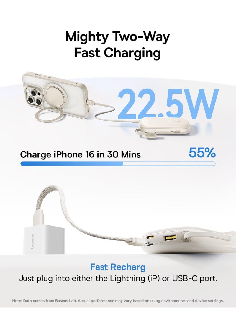 Baseus EnerFill FC21 Qpow 3 Ultra Digital Display Power Bank with Detachable Cable – 20000mAh, 45W – Natural Titanium Natural Titanium - Image 4
