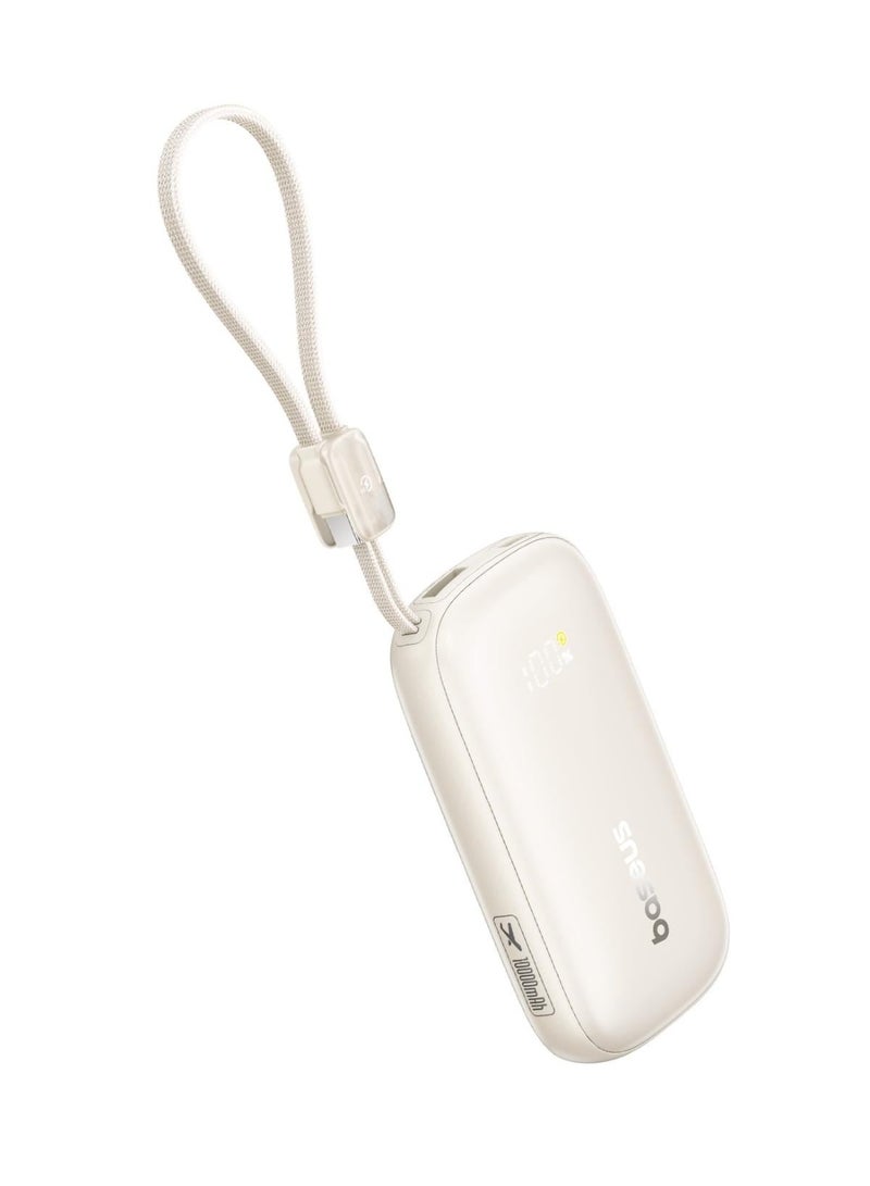 Baseus EnerFill FC21 Qpow 3 Ultra Digital Display Power Bank with Detachable Cable – 20000mAh, 45W – Natural Titanium Natural Titanium - Image 2