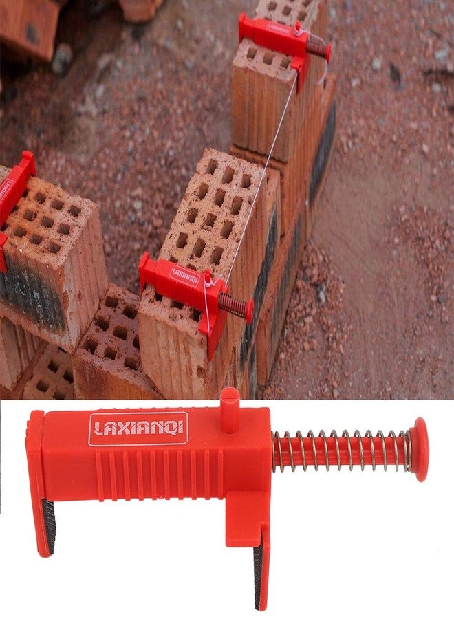 Kadimendium 2PCs Brick Liner Plumber Tools Leveling Measuring Tool Hardware Accessory Red Plastic Bricklaying Tool Fixer for Building Construction(Red bricklaying cable) - Image 5
