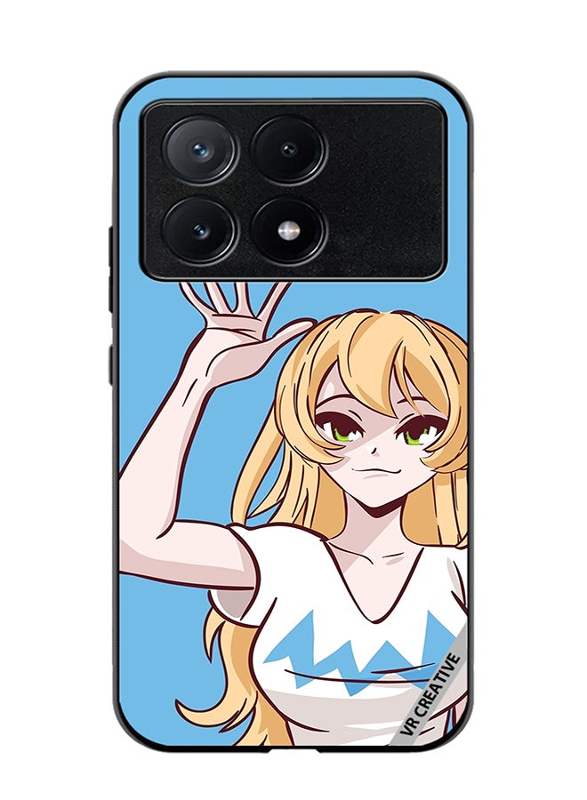 VR CREATIVE Protective Case Cover For Xiaomi Poco X6 Pro Anime Girl Waving Hand Design Multicolour  - Image 1