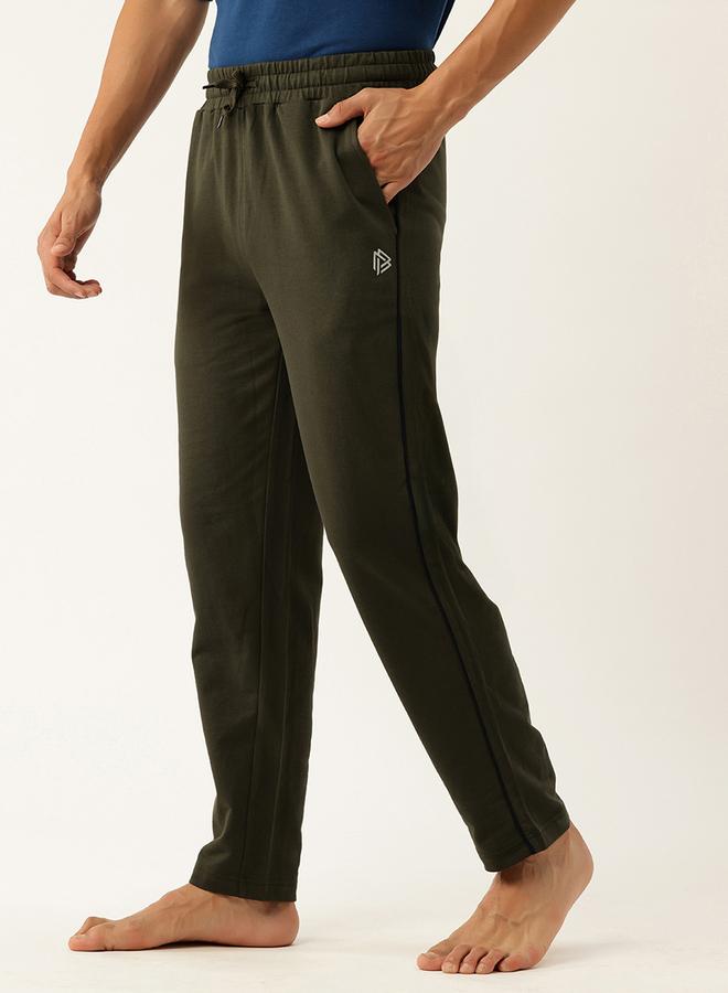 John Players Men Dark Green Cotton Pants with Piping - Image 4