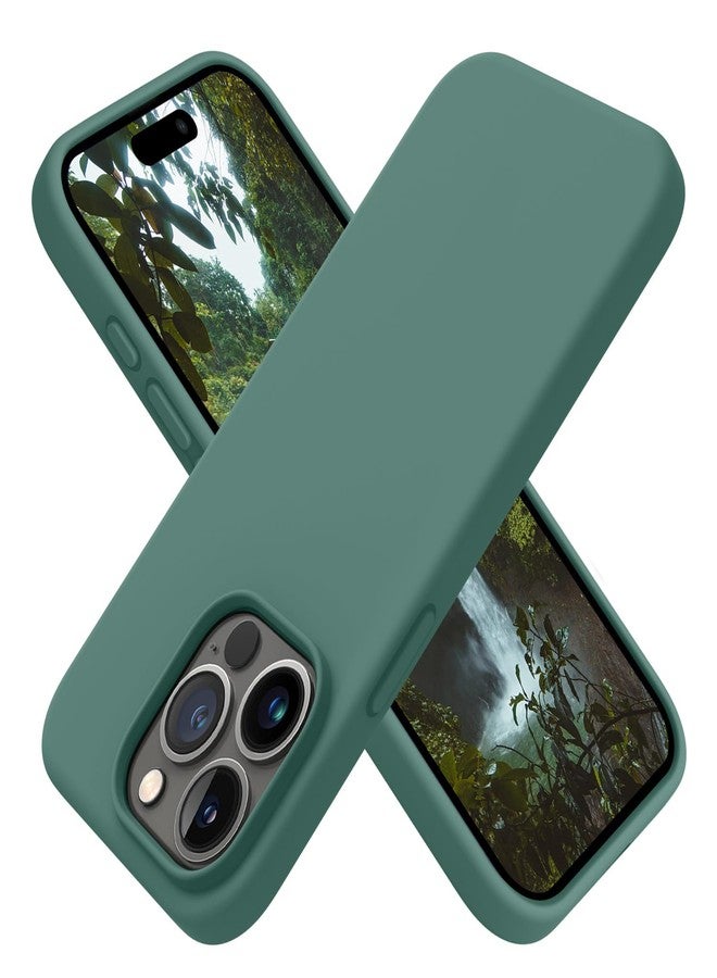 اوتوفلاي جراب OTOFLY متوافق مع هاتف iPhone 15 Pro Max، جراب سيليكون نحيف مقاوم للصدمات لهاتف iPhone 15 Pro Max (6.7 بوصة)، (أخضر صنوبري) - Image 1