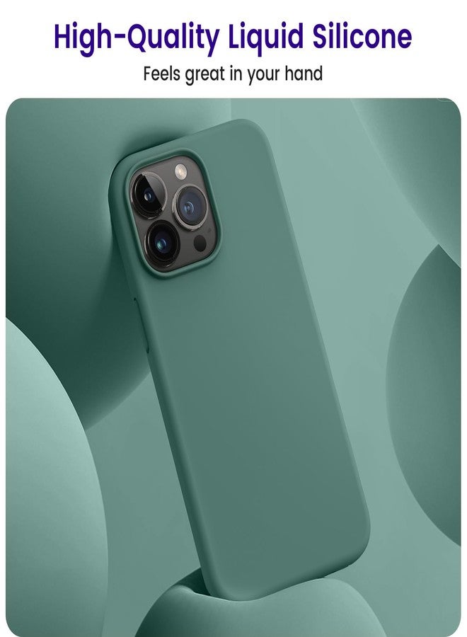 اوتوفلاي جراب OTOFLY متوافق مع هاتف iPhone 15 Pro Max، جراب سيليكون نحيف مقاوم للصدمات لهاتف iPhone 15 Pro Max (6.7 بوصة)، (أخضر صنوبري) - Image 2