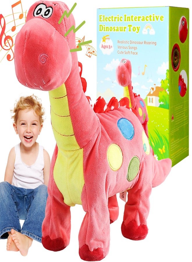 HCdoujoy Pink Dinosaur Toys for Girls Walking Nodding, Roaring, Repeating What You Say, Touch & Button Control Eyes Turn Red Realistic Pet, Toy Gift for Kids Christmas Birthday Easter Toddlers - Image 1