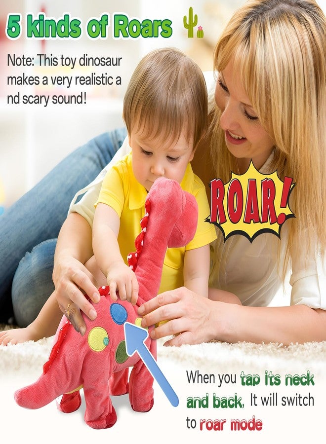 HCdoujoy Pink Dinosaur Toys for Girls Walking Nodding, Roaring, Repeating What You Say, Touch & Button Control Eyes Turn Red Realistic Pet, Toy Gift for Kids Christmas Birthday Easter Toddlers - Image 3