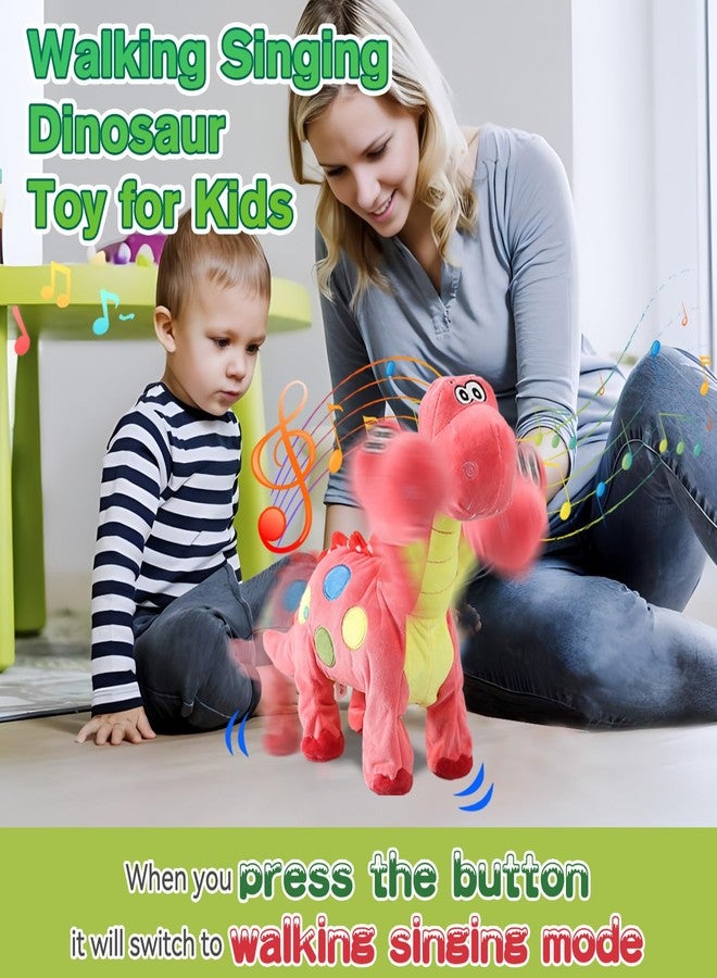 HCdoujoy Pink Dinosaur Toys for Girls Walking Nodding, Roaring, Repeating What You Say, Touch & Button Control Eyes Turn Red Realistic Pet, Toy Gift for Kids Christmas Birthday Easter Toddlers - Image 5