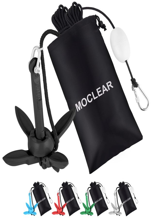 Moclear Kayak Anchor Kit, 1.5 lb Folding Grapnel Boat Anchor for Small Boat, Paddle Board, Canoe, SUP, Jet Ski (Black) - Image 1