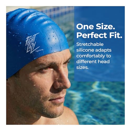 Lifelong Swimming Cap for Men & Women- Swim Hair Caps for Short Hair - Waterproof Head Cover Cap - Silicone Hair Cover Cap for Adults - Swimming Pool Cap - Easy Fit - Swimming Accessories - Image 3