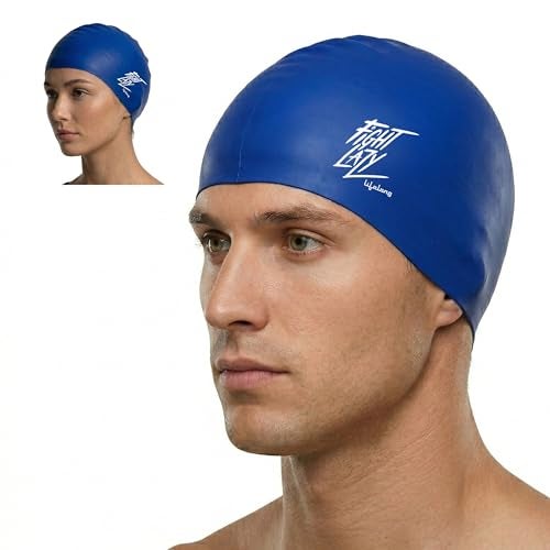 Lifelong Swimming Cap for Men & Women- Swim Hair Caps for Short Hair - Waterproof Head Cover Cap - Silicone Hair Cover Cap for Adults - Swimming Pool Cap - Easy Fit - Swimming Accessories - Image 1