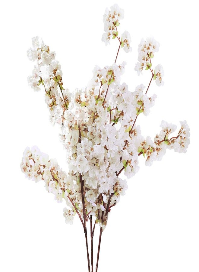 Sunm Boutique Silk Cherry Blossom Branches, Artificial Cherry Blossom Tree Stems Faux Cherry Flowers Vase Arrangements for Wedding Home Decor, Set of 3 - Image 1
