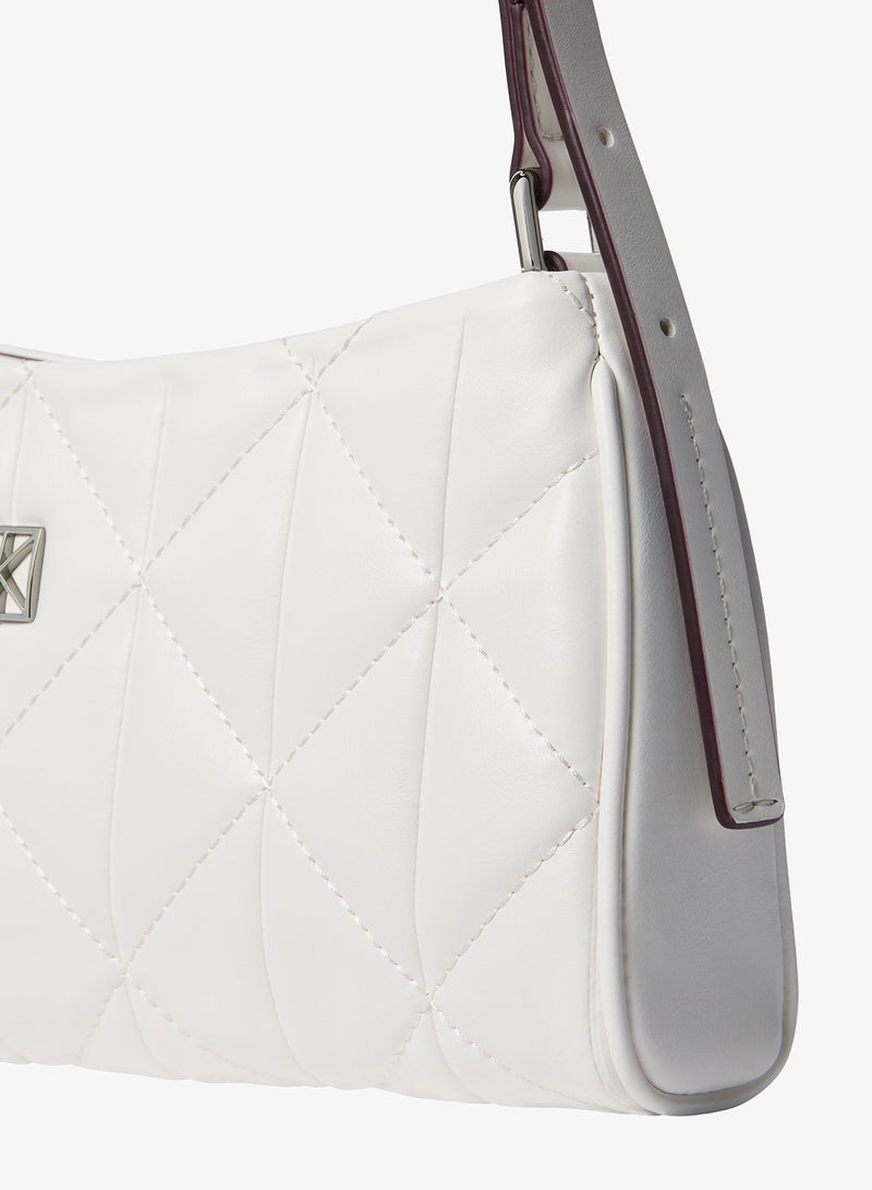 CALVIN KLEIN Emblem Plaque Smooth Quilted Shoulder Bag - Image 3