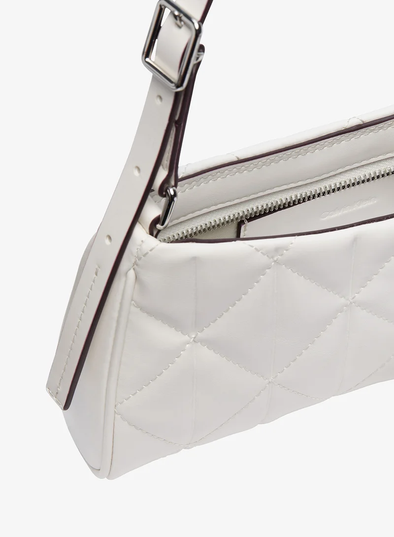Calvin Klein  Emblem Plaque Smooth Quilted Shoulder Bag for Women | Best Price UAE