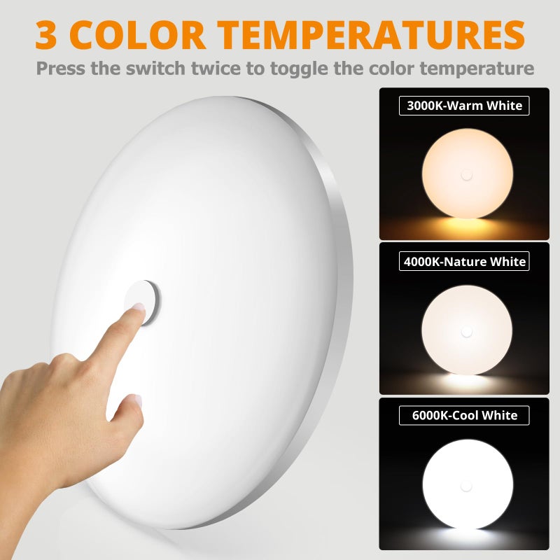 GZV RV Interior Light, 12V RV Led Lights Interior, 4.5 RV Led Ceiling Puck Lights Interior 12V, 3 Color RV Led Lights for Inside/Camper/Trailer/Car (2 Pack, 3000K/4000K/6000K) - Image 2