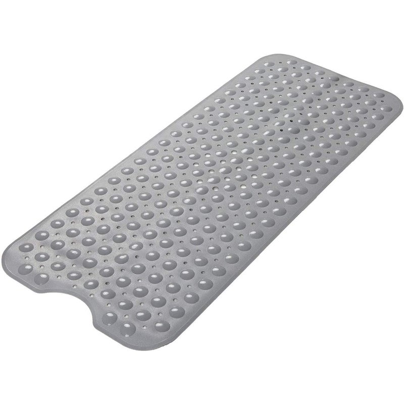 REMICH AntiSkid Extra Large NonSlip Bathroom Mat Anti Slip Bath tub Shower Bathroom with Drain Holes and Suction Cups Anti Skid Mat with Soft Pebbles PVC Bathroom Shower Mat 100 X 40Grey