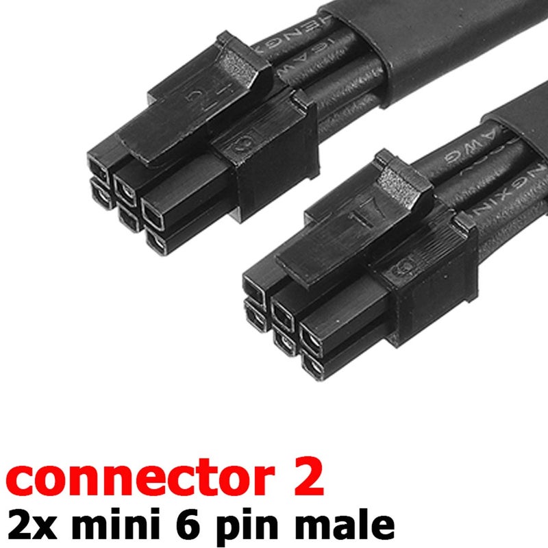 TeamProfitcom Dual Mini 6 Pin to 8 Pin PCI Express Video Card Power Adapter Braided Sleeved Cable for Mac Pro Tower/Power Mac G5 15-inches - Image 3