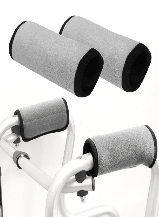 Bcautay 2 Pcs Walker Handle Cushions Walker Grip Covers Pads Walker Padded Hand Grip Covers for Rolling Wheelchair Walker Elderly Grippers Rollator Handle (Grey) - Image 1