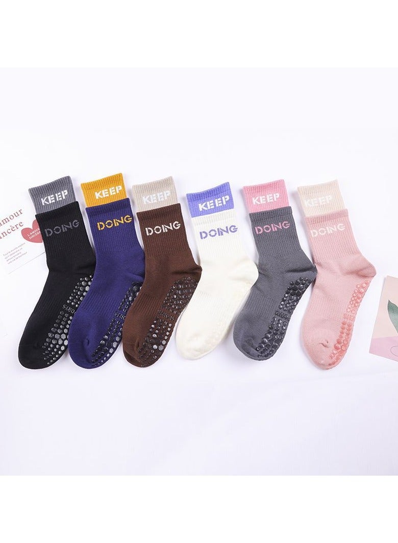 6 أزواج من الجوارب المضادة للانزلاق لليوجا للنساء، جوارب غير قابلة للانزلاق لليوجا، البيلاتيس، الباليه، الرقص، التمارين الرياضية - Image 2