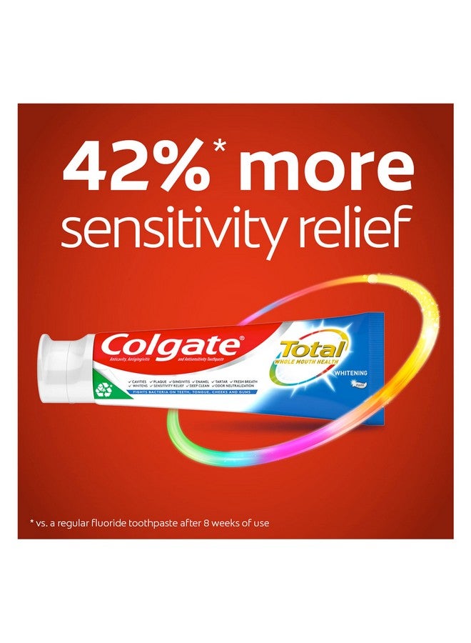 Colgate Total Teeth Whitening Toothpaste, 10 Benefits Including Sensitivity Relief ,Whitening Mint, 4.8 oz ( Pack of 4 ) - Image 2
