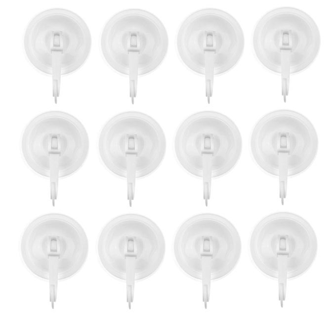 SUCTION CUP HOOKS PACK OF 12 LOCKING SYSTEM EXTRA STRONG VACUUM SUCTION POWER IDEAL KITCHEN OR BATHROOM HANGERS FOR TOWELS BATHROBES COATS PANS TOOLS ETC NO DRILLING SCREWS OR GLUE