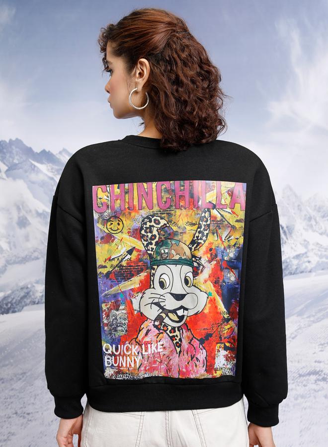 Tokyo Talkies Oversized Graphic Print Round Neck Sweatshirt by Styli - Image 3