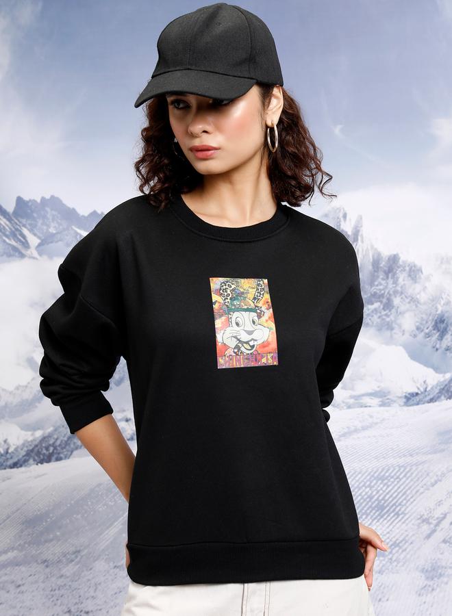 Tokyo Talkies Oversized Graphic Print Round Neck Sweatshirt by Styli - Image 1