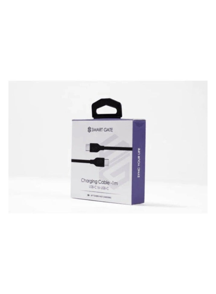 Smart Gate SGCA-PCCF100B PVC Cable - PD 60W - USB-C To USB-C Fast Shielded - 1m - Image 3