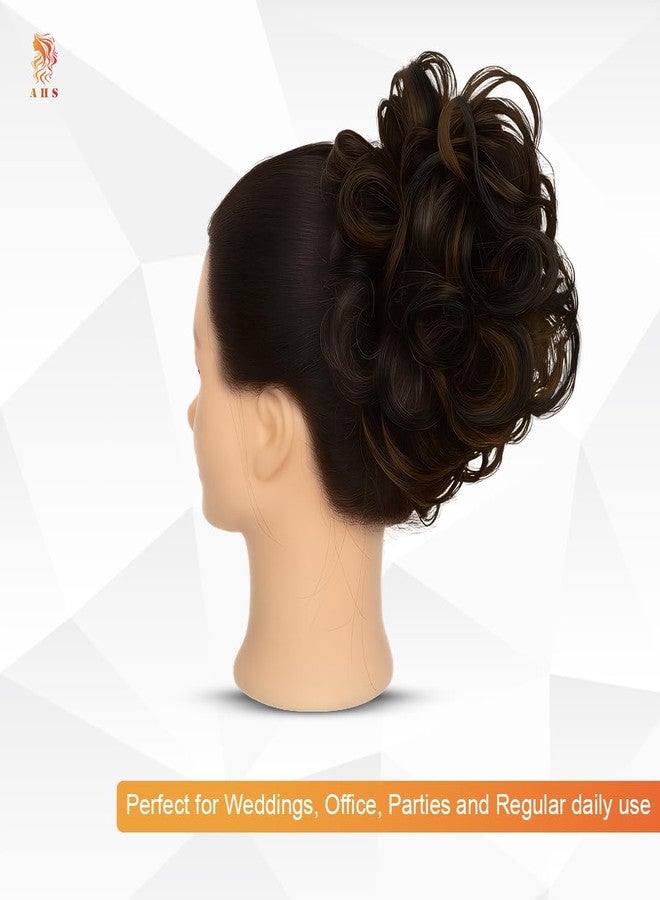 AHS Messy Hair Frill Extension for Women & Girls Premium Braid Ponytail Hair Accessories, Wavy Frill Hair Bun for Women, Long Wrap, DIY - (30 inch) 1Pc (Highlight) - Image 4