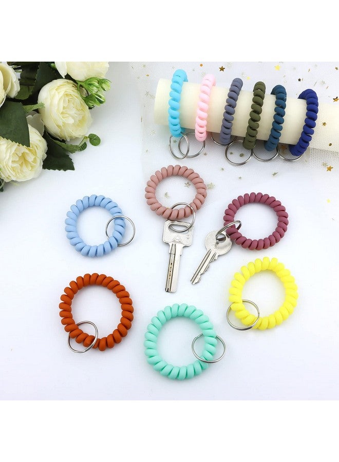 YETOOME 12 Pcs Plastic Spring Wrist Keychain Stretchable Wrist Band Wristlet Keychain Bracelet Flexible Spiral Wrist Coil For Gym Pool Id Badge Sauna Outdoor Activities - Image 5