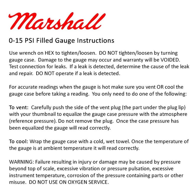 Marshall Instruments CWB00015 CWB 0-15 PSI - Image 2