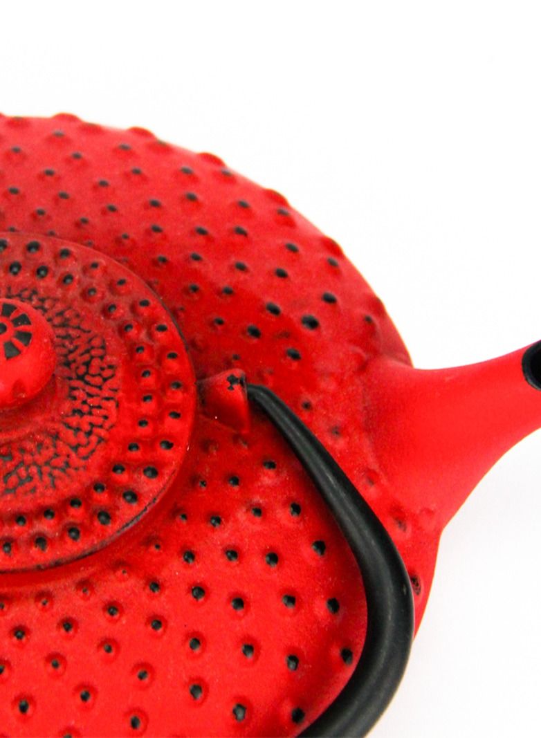 Tealand Durable Coated with Enamel Interior Cast Iron Teapot with Stainless Steel Infuser for Brewing Loose Tea Leaf  0.8 Liter Red - Image 4