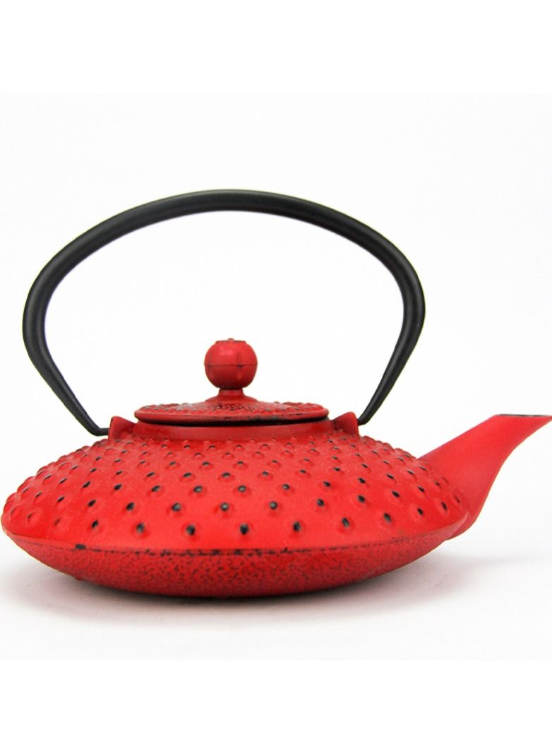 Tealand Durable Coated with Enamel Interior Cast Iron Teapot with Stainless Steel Infuser for Brewing Loose Tea Leaf  0.8 Liter Red - Image 3