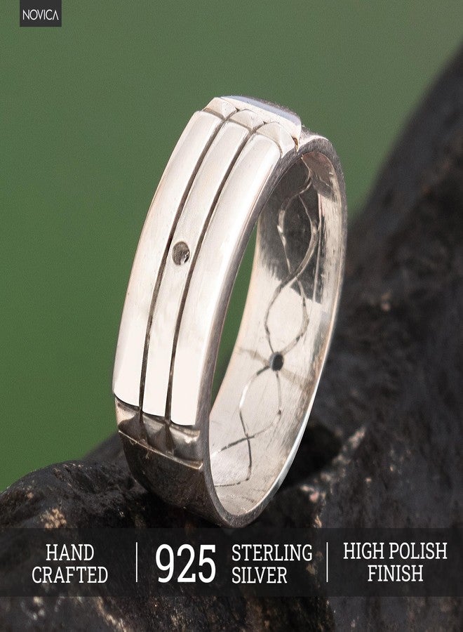 نوفيكا خاتم نوفيكا من الفضة الإسترليني عيار 925 بتصميم هندسي، "قوة أطلانتس" (10) - Image 4