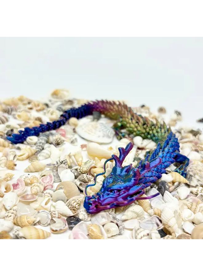 Luminous Blue 3D Printed Chinese Dragon Toy With Dragon Egg Collectible New Year Gift - Image 4