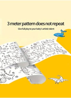 LIT 3 Pcs Children's Drawing Roll, Coloring Paper Roll for Kids, Drawing Paper Roll DIY Sticky Color Filling Paper, 300Cm X 30Cm Drawing Paper  - Image 4