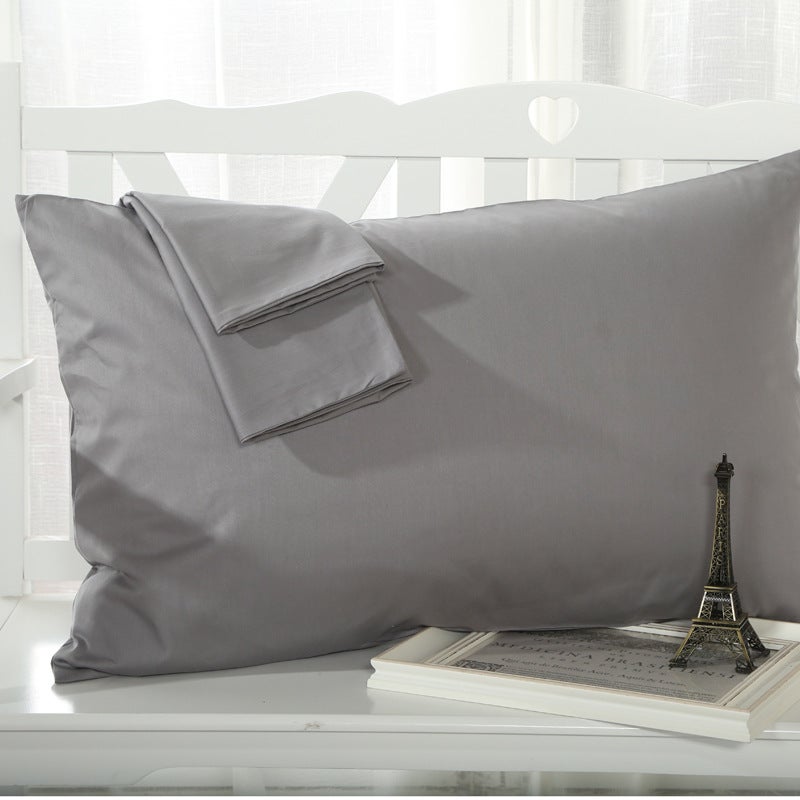 Cotton Pillowcase Simple Solid Color Single Dark gray