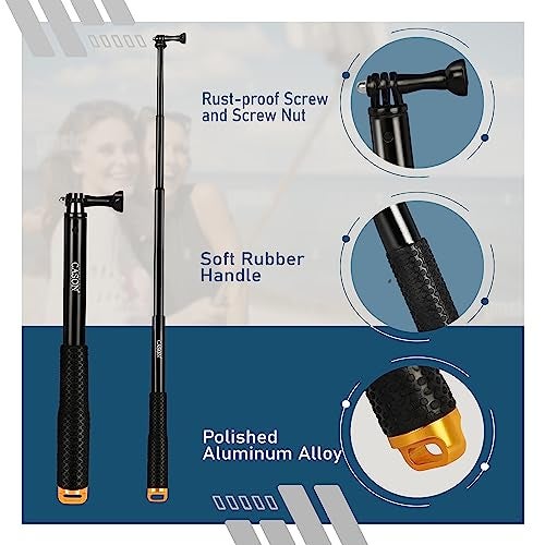 Cason Extendable Monopod for Camera/Hand Grip Adjustable Extension Selfi Stick/Handheld Monopod Compatible with Cason Camera,GoPro Hero 10 9 8 7 6 5,SJCAM & Others - Image 2