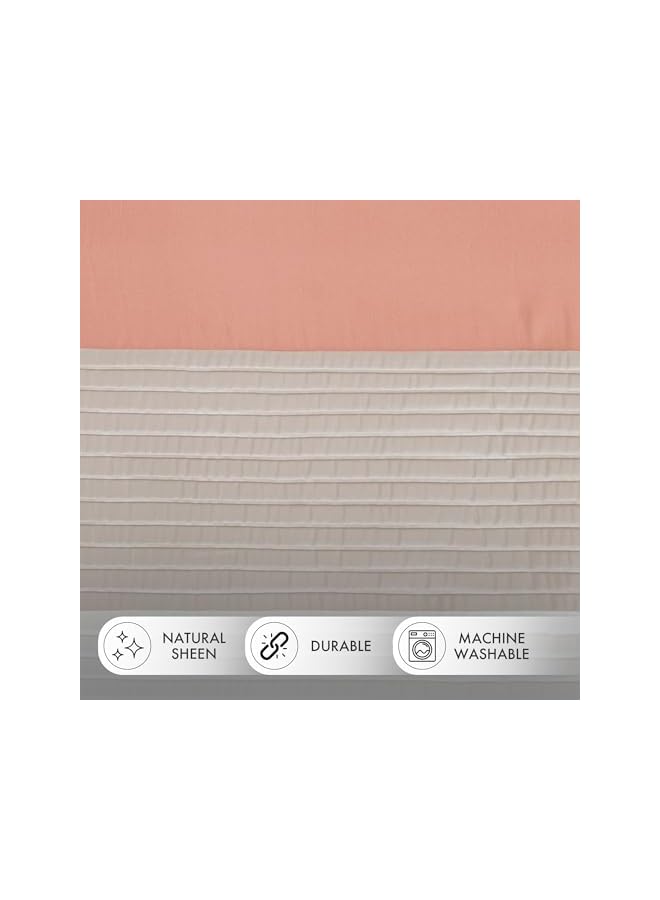 The Bros Amherst Single Panel Faux Silk Rod Pocket Curtain With Privacy Lining for Living Room, Window Drape for Bedroom and Dorm, 50x84, Coral - Image 3