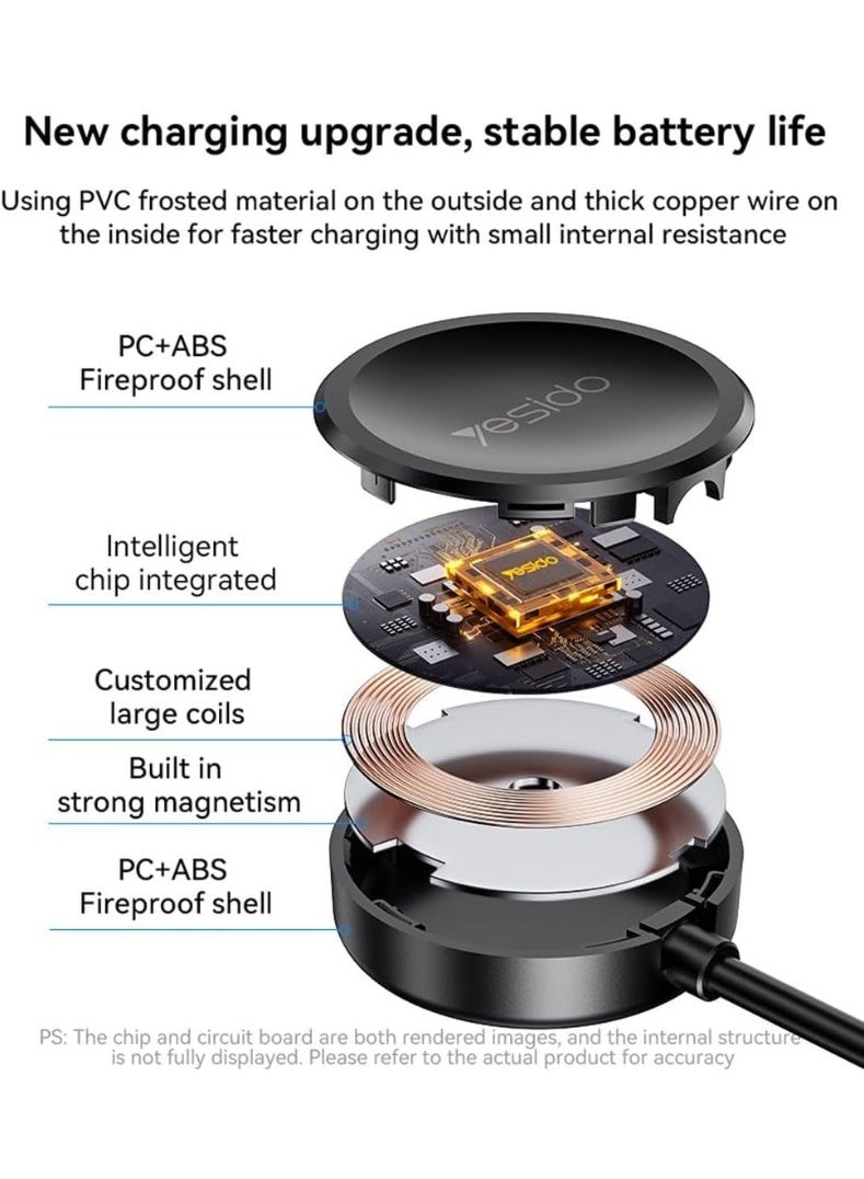شاحن ساعة مغناطيسي Yesido CA162 USB-C لساعة Samsung Galaxy Watch - كابل بطول 1.2 متر، خرج 3 واط - https://f.nooncdn.com/p/pzsku/Z119D471335871A5AD449Z/45/1756986106/c8ad2d3e-dfc0-4341-a129-4b7be21206e6.jpg