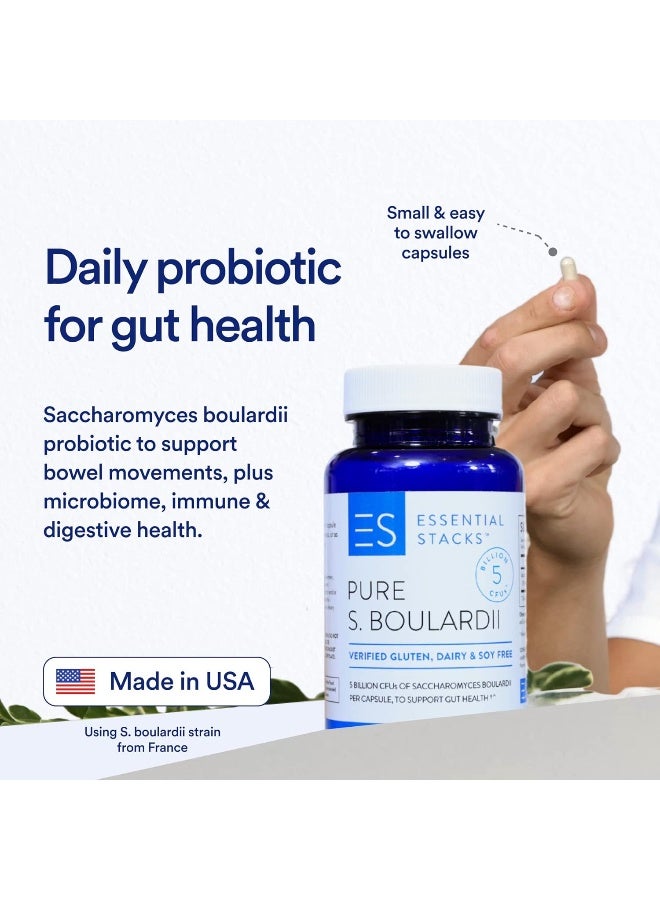 Essential Stacks Saccharomyces Boulardii Probiotics (Non-Gmo & Gluten Free) - 5 Billion Cfus For Gut Health - Image 2