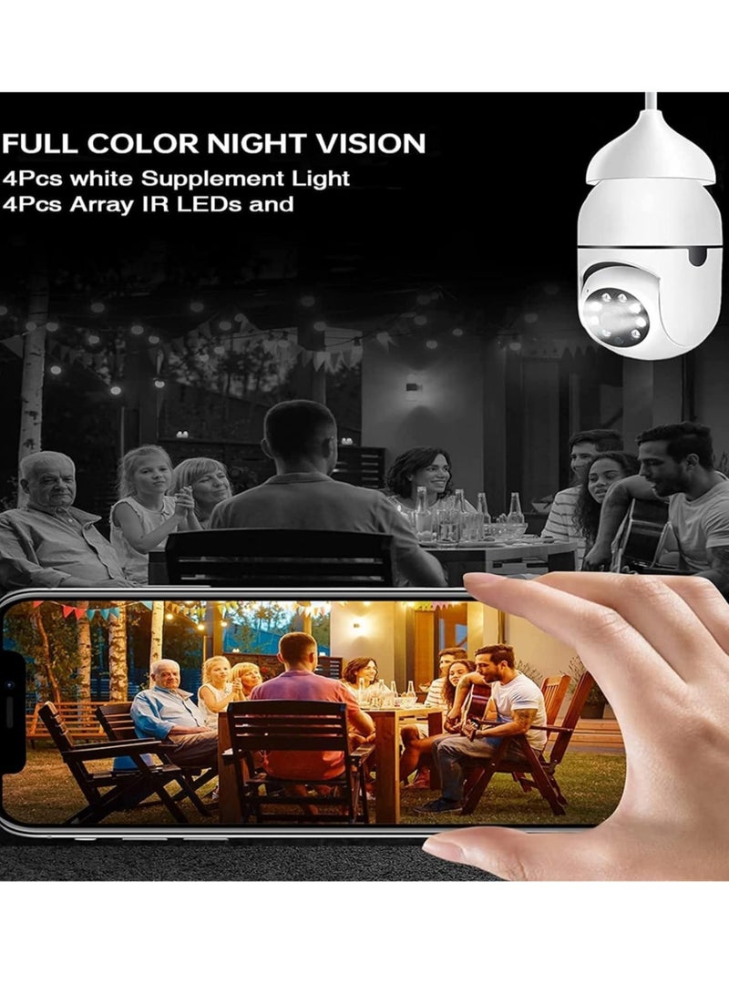 ELTRAZONE (7-Pack) WiFi Light Bulb Cameras – 360° Wireless Outdoor Security Cameras with 1080P Color Night Vision & Motion Detection - Image 4