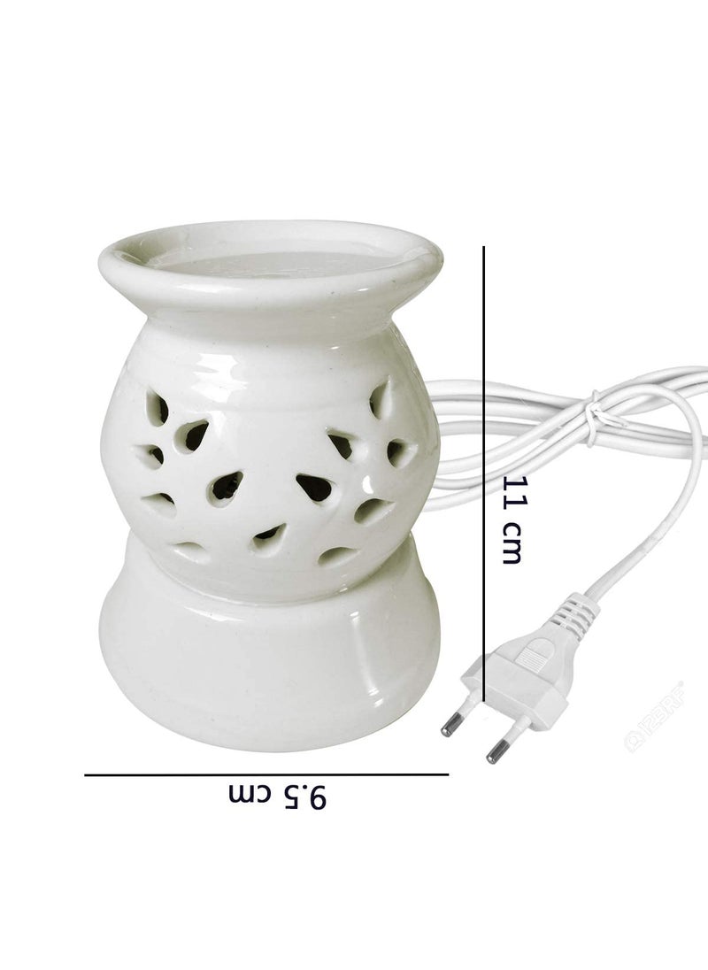 PeepalComm PeepalComm Electric Ceramic Aroma Diffuser Night Lamp Light with Rose Mogra Aroma Oil 10ml Each for Home Office Hotel Spa  - Image 4