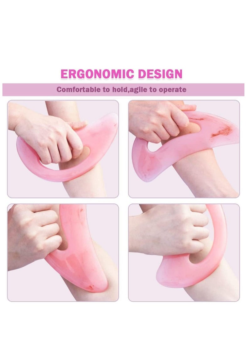 GUDOO Gua Sha Massage Tool with Handle Resin Large Lymphatic Drainage Massager Gua Sha Scraping Tool Body Sculpting Anti Cellulite Tools for Women Men Back Neck Leg Face  - Image 3