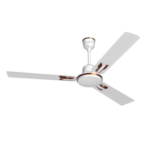 V-Guard Pace Art Bz Ceiling Fan For Home | BEE 1 Star Rating | Decorative Trims | 370 RPM | 2-Year Coverage | 1.2 m (Pebble White) - Image 1