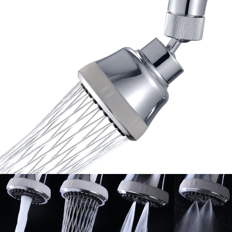 JRJUBB 4 Spray Modes Faucet Aerator,360 Degree Faucet Sprayer Attachment,Big Angle Kitchen Faucet Aerator,Swivel Faucet Extender,Sink Sprayer Attachment for faucet,55/64 inch Female Thread (Chrome) - Image 5