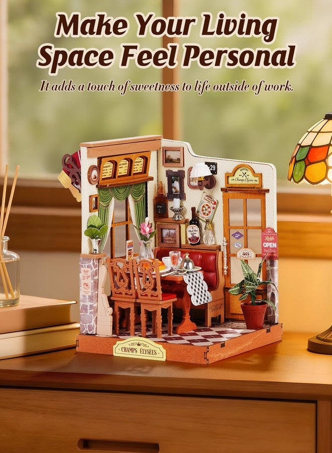 Rolife DIY Miniature Kit Mini Building Dollhouse Champs-Élysées Bistro, Miniverse Lifestyle Mini Bookshelf Decoration, DIY Hobbies for Craftsman (Champs-Élysées Bistro) - Image 3