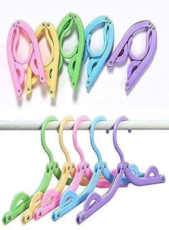 BIRZAR Travel Hangers - Portable Folding Clothes Hangers Travel Accessories Foldable Clothes Hangers Drying Rack for Travel Plastic, Pack of 4 Hangers for Shirt, (Multicolour) (4) - Image 2