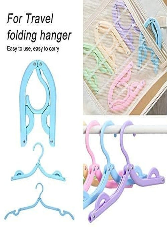 BIRZAR Travel Hangers - Portable Folding Clothes Hangers Travel Accessories Foldable Clothes Hangers Drying Rack for Travel Plastic, Pack of 4 Hangers for Shirt, (Multicolour) (4) - Image 3