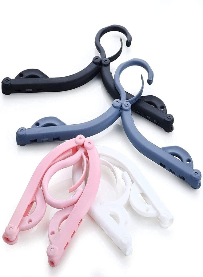 BIRZAR Travel Hangers - Portable Folding Clothes Hangers Travel Accessories Foldable Clothes Hangers Drying Rack for Travel Plastic, Pack of 4 Hangers for Shirt, (Multicolour) (4) - Image 1