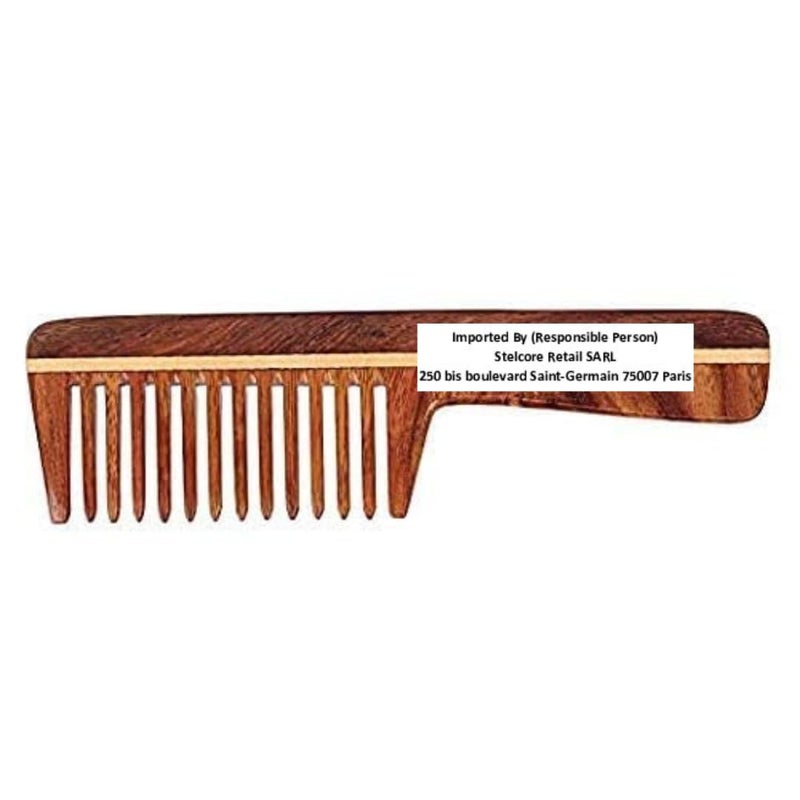 SVATV Handcrafted Neem wood Comb For Detangling Hair For Thick Curly And Wavy Hair Nonstatic And Ecofriendly With Wide Tooth For Grooming Hair Comb  N81