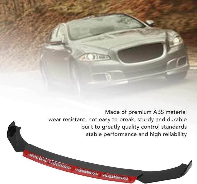 cheekyglo Universal Front Splitter Scratch Resistant Fade Resistant Bumper Lip For Car Modification (Red)Red - Image 4